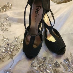 Fioni Night Sparkly black heels